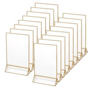 Gold Acrylic Sign Holders Set